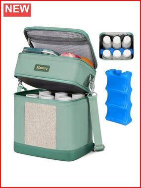 Insulated Breast Milk Cooler Bag Fits 6 Bottles Leakproof